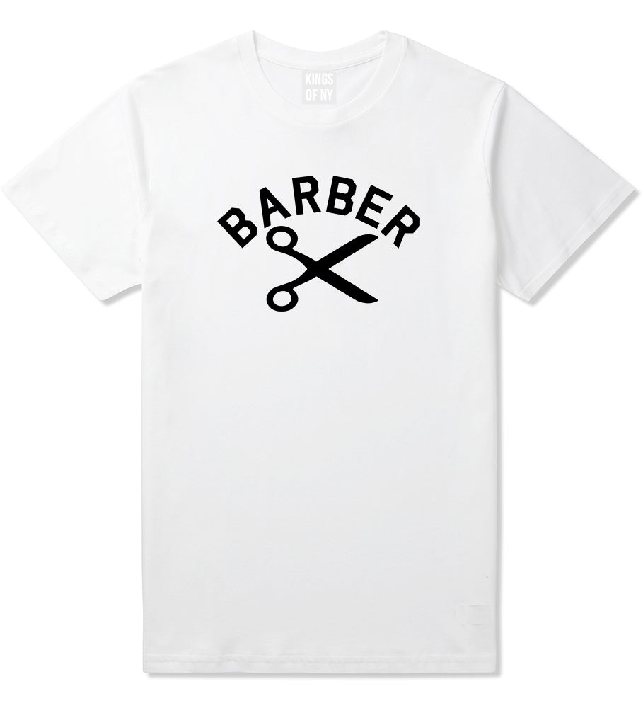 Barber Scissors White T-Shirt by Kings Of NY