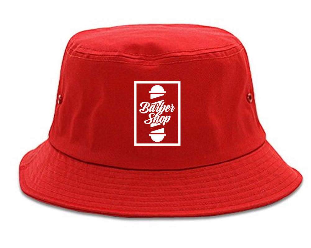 Barbershop Pole Chest Bucket Hat Red