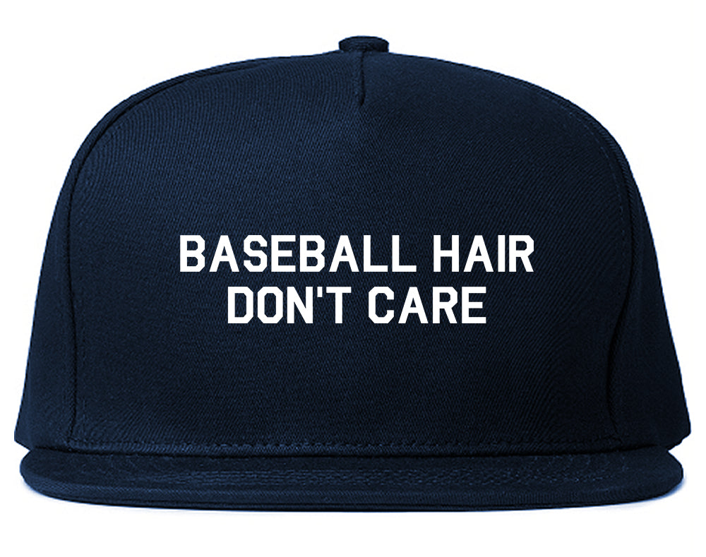 Baseball Hair Dont Care Snapback Hat Blue
