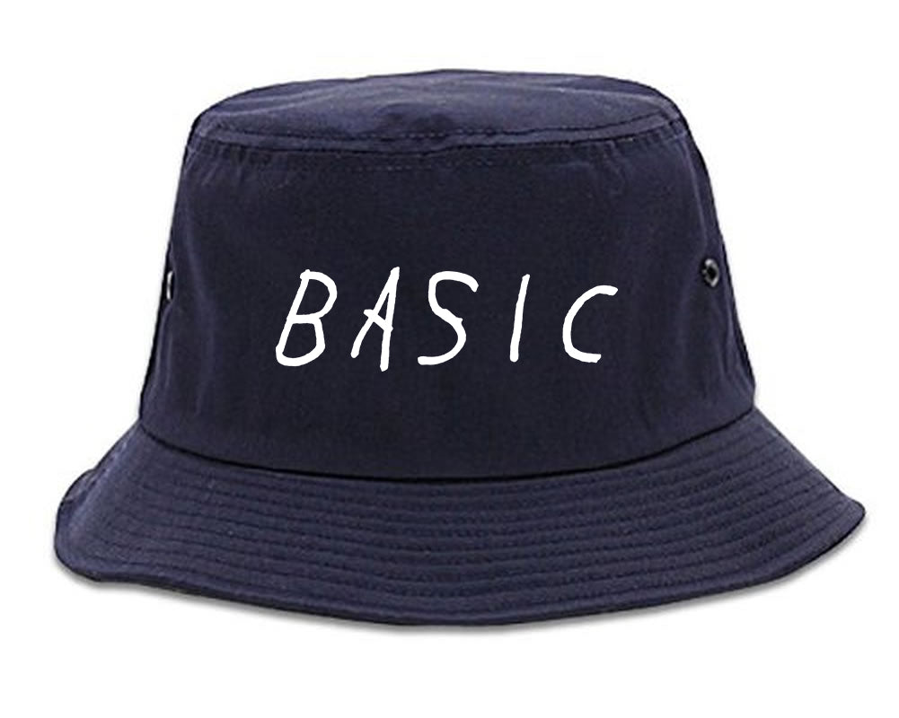 Basic Plain Bucket Hat Blue