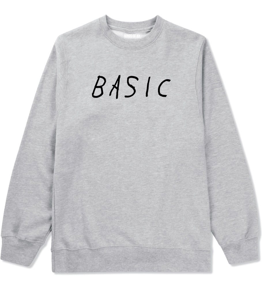 Basic Plain Grey Crewneck Sweatshirt by Kings Of NY