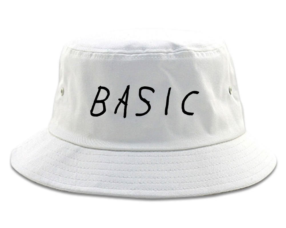 Basic Plain Bucket Hat White