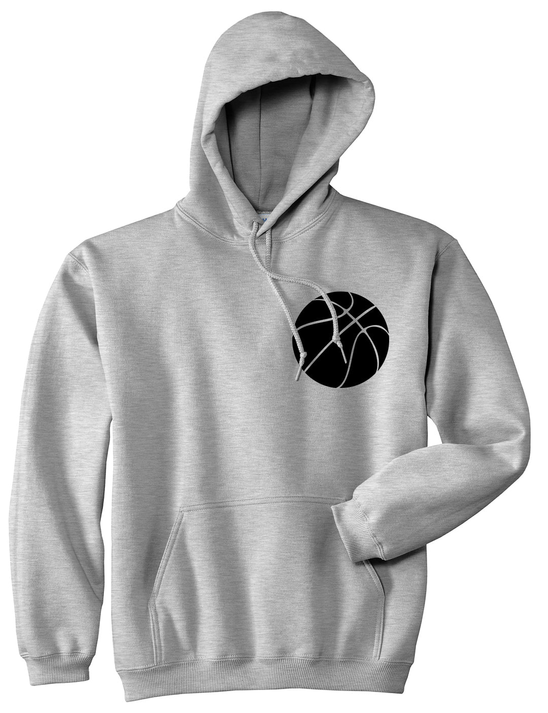 Basketball Logo Chest Grey Pullover Hoodie by Kings Of NY