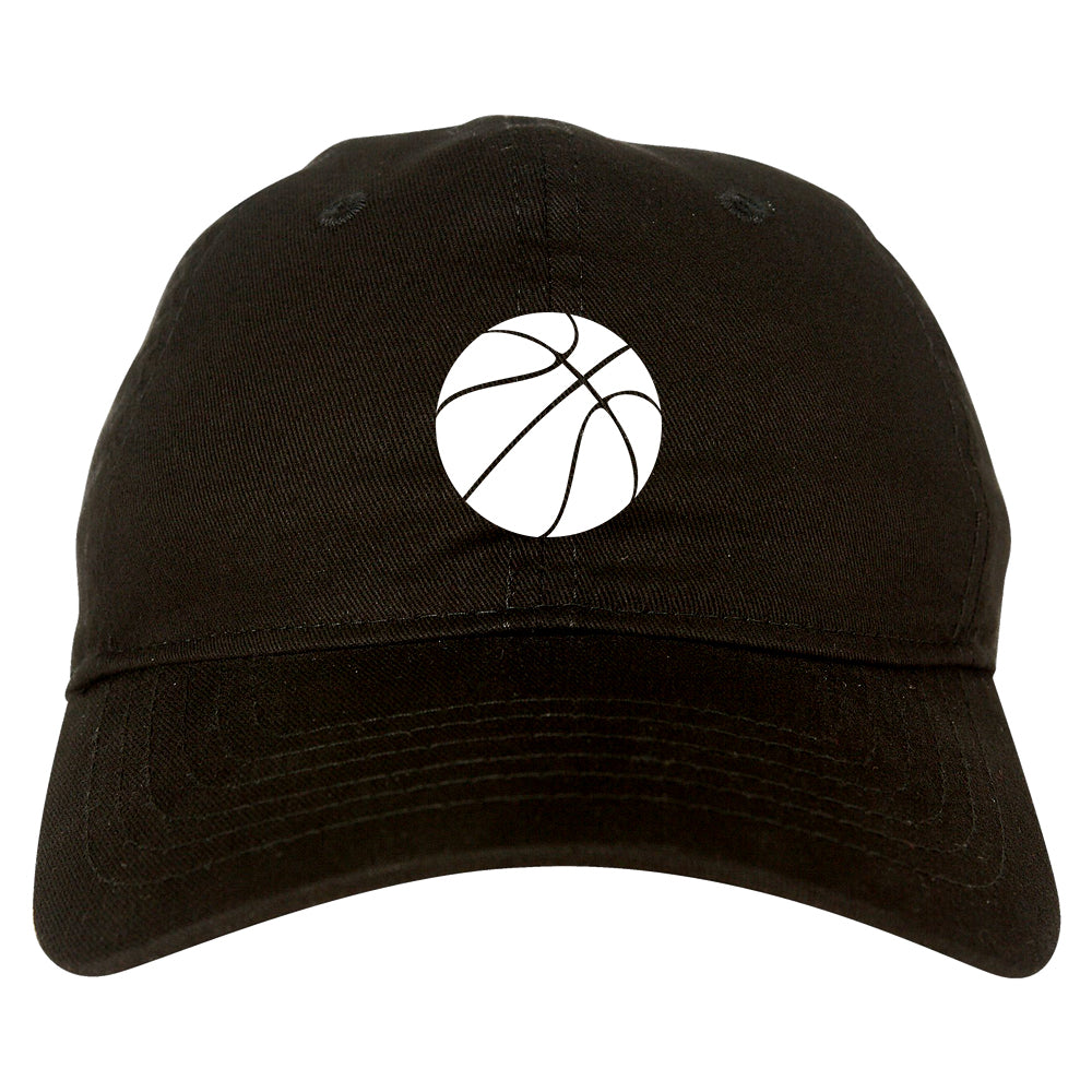 Basketball Logo Chest Dad Hat Baseball Cap Black