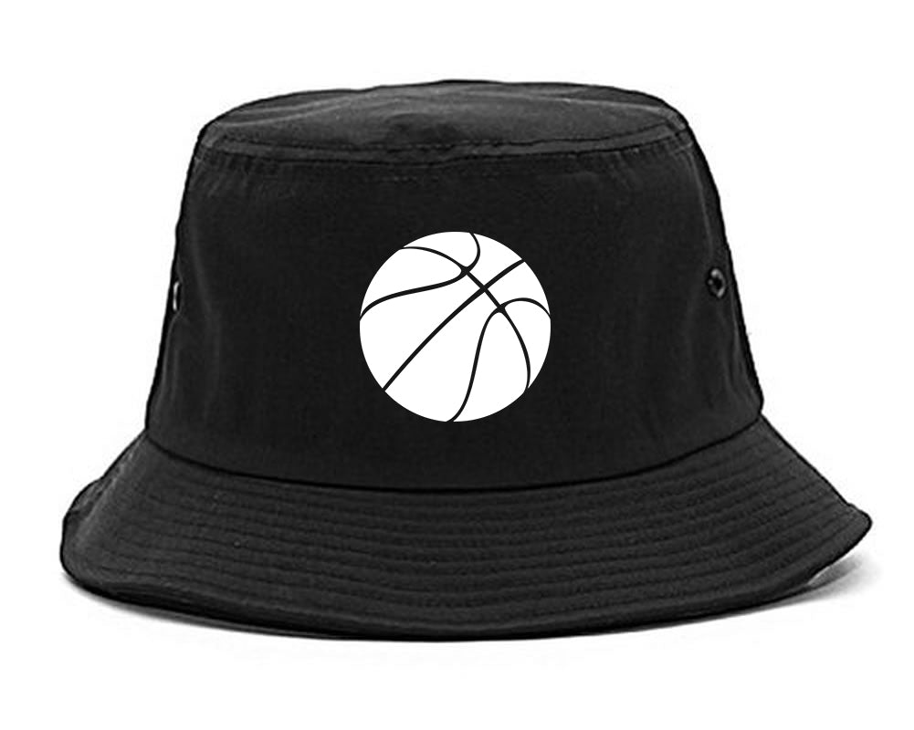 Basketball Logo Chest Bucket Hat Black