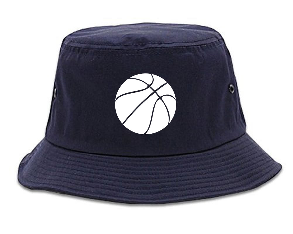 Basketball Logo Chest Bucket Hat Blue