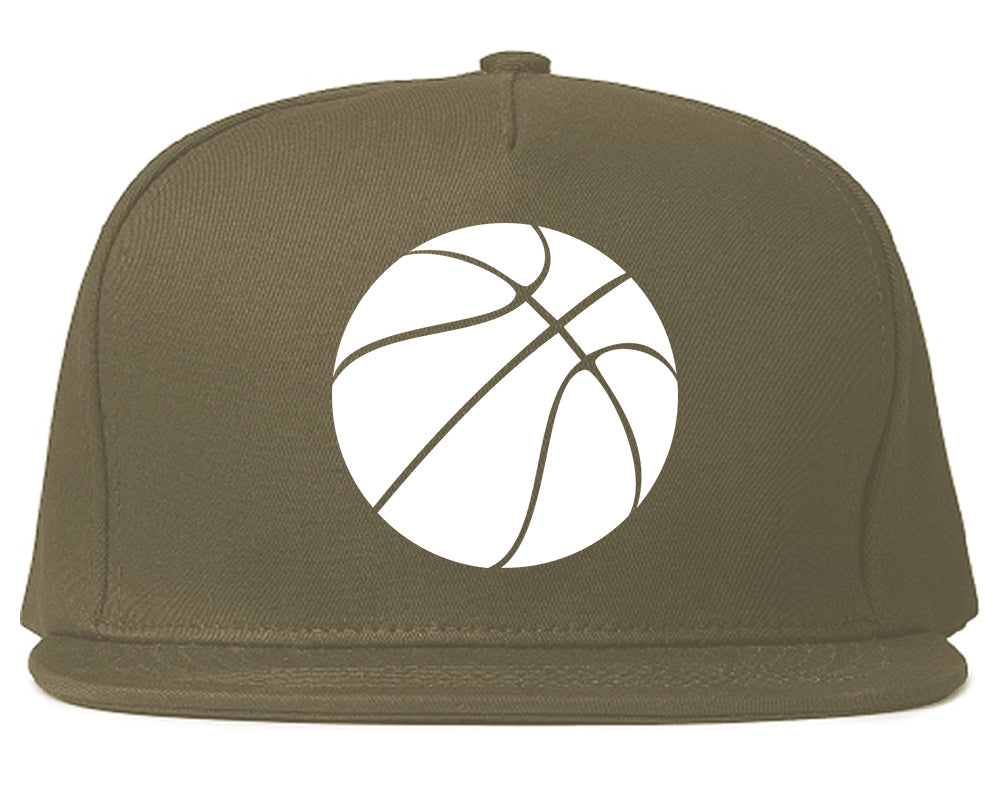 Basketball Logo Chest Snapback Hat Grey