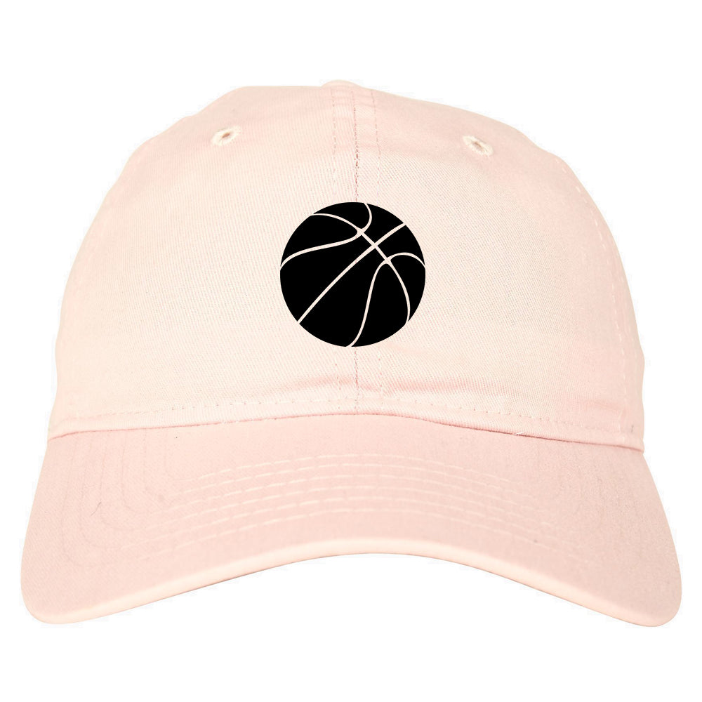 Basketball Logo Chest Dad Hat Baseball Cap Pink