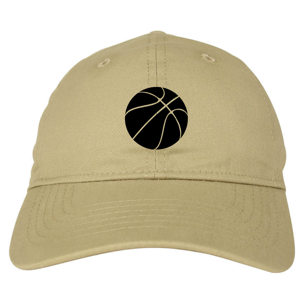 Basketball Logo Chest Dad Hat Baseball Cap Beige