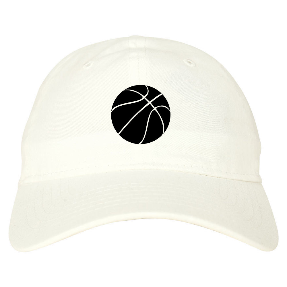 Basketball Logo Chest Dad Hat Baseball Cap White