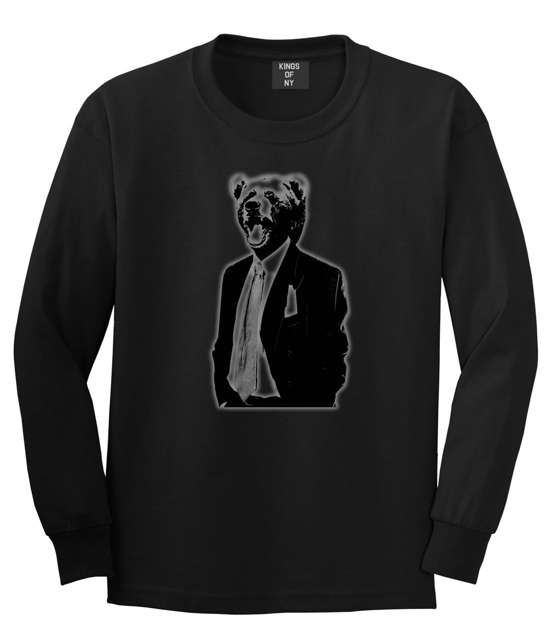 Bear In Suit Funny Long Sleeve T-Shirt