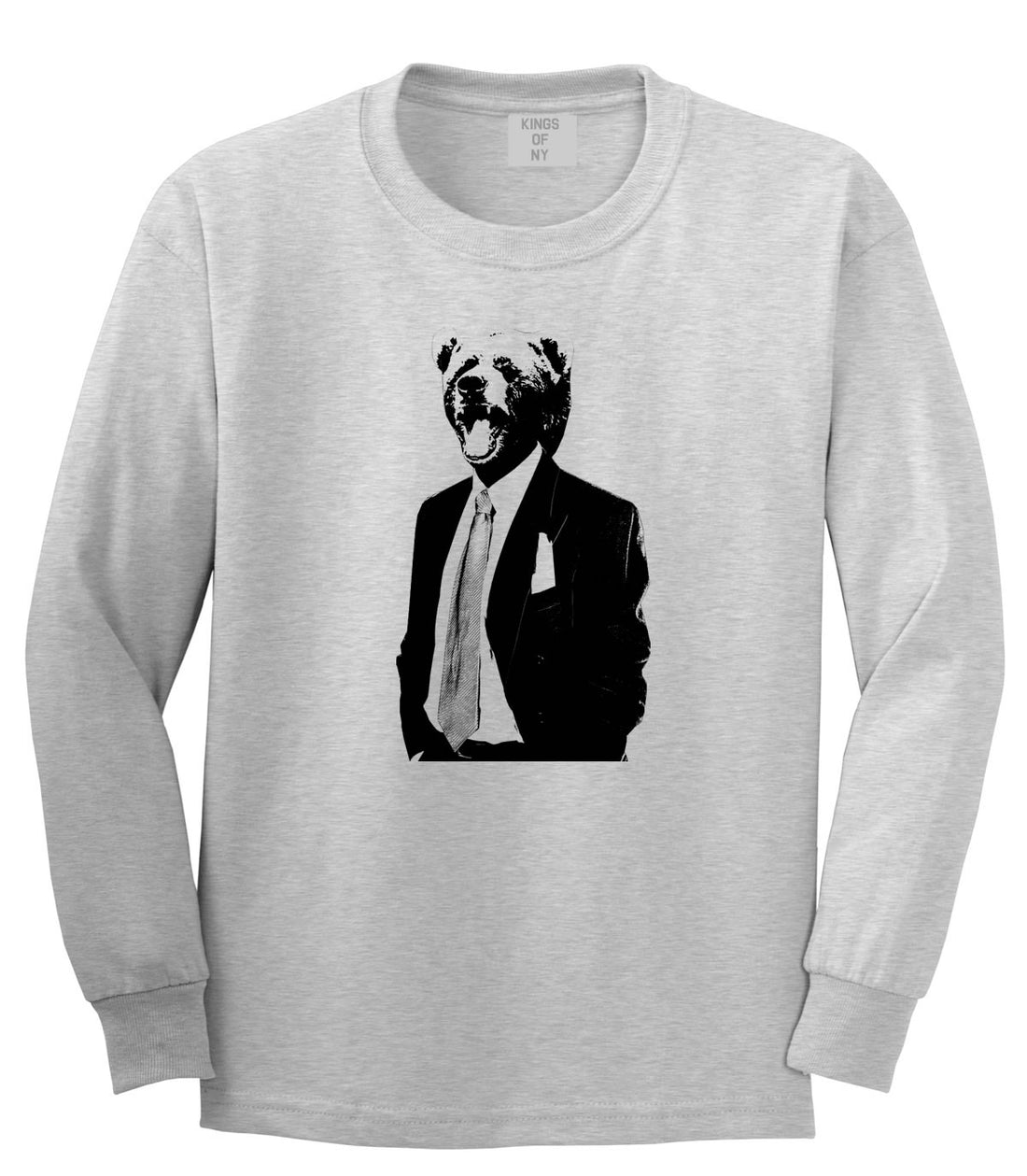 Bear In Suit Funny Long Sleeve T-Shirt