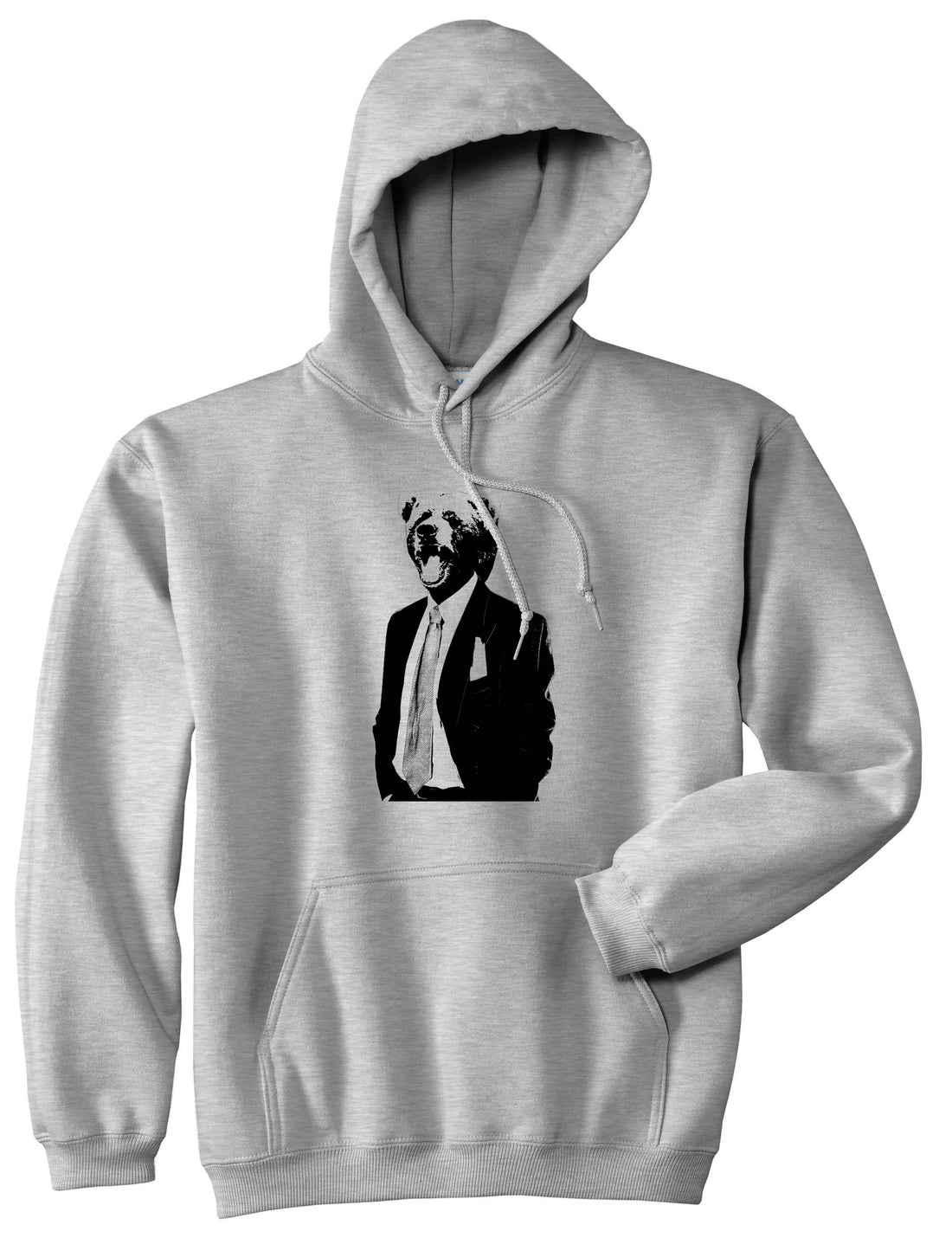 Bear In Suit Funny Pullover Hoodie