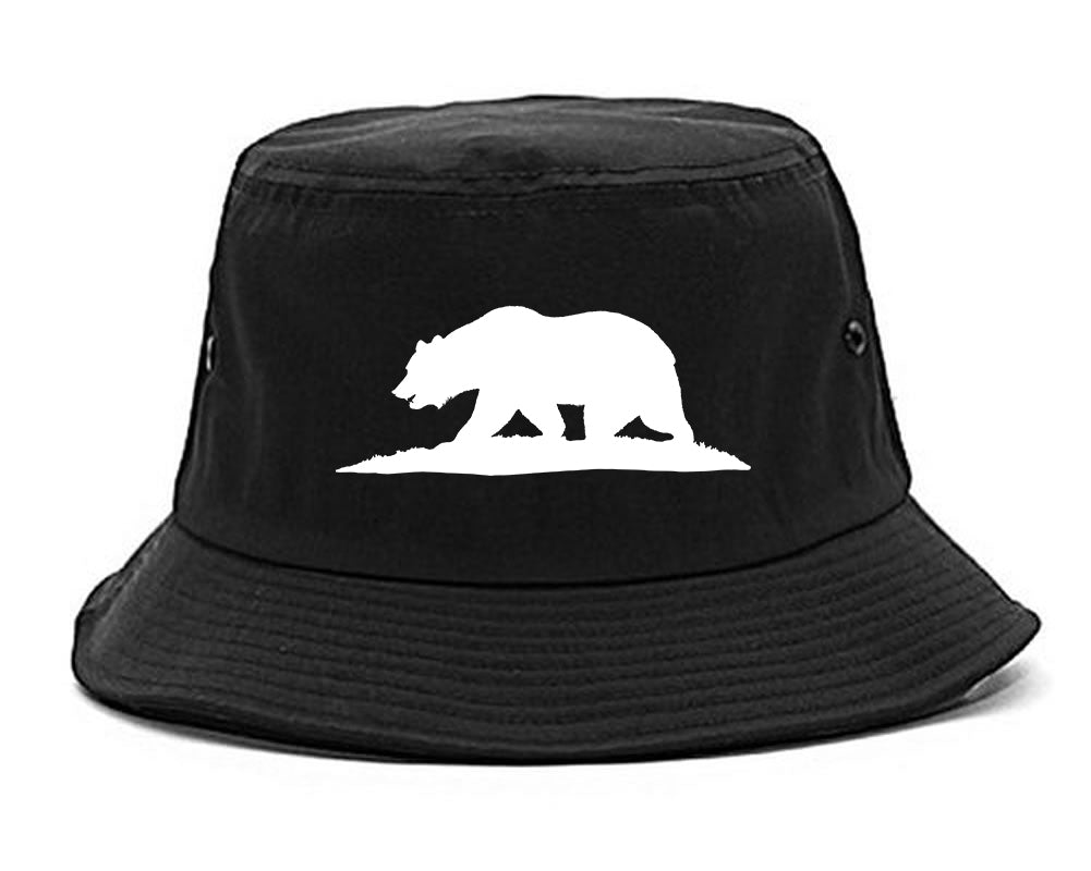 Bear Logo California Republic Bucket Hat Black