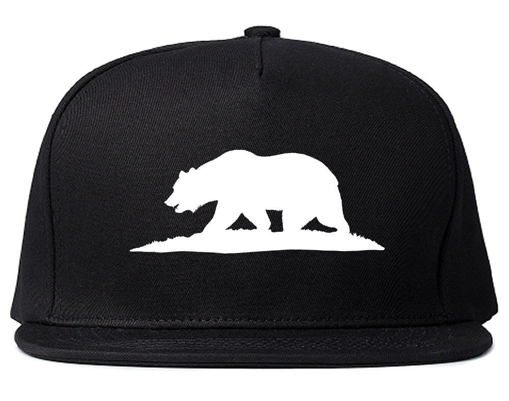 Bear Logo California Republic Snapback Hat Black