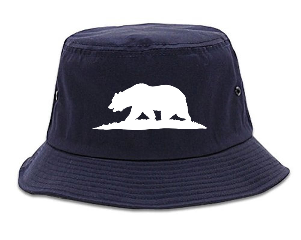Bear Logo California Republic Bucket Hat Blue