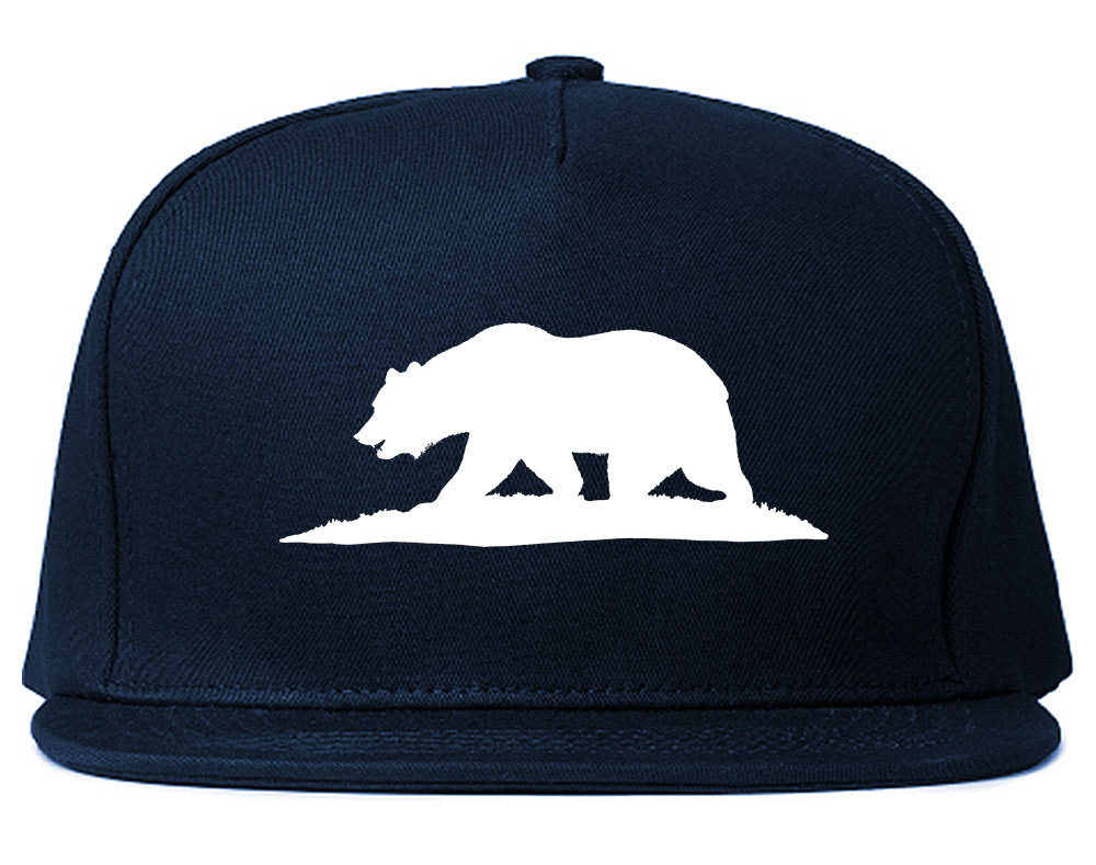 Bear Logo California Republic Snapback Hat Blue