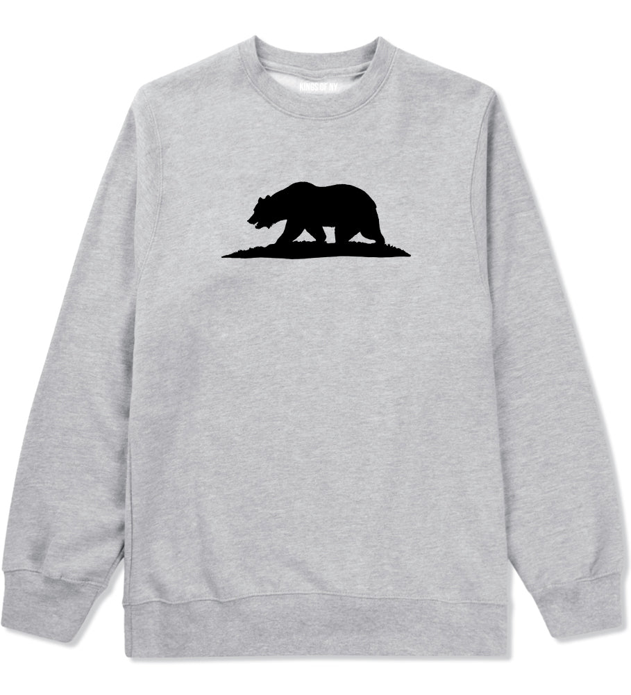 Bear Logo California Republic Grey Crewneck Sweatshirt by Kings Of NY