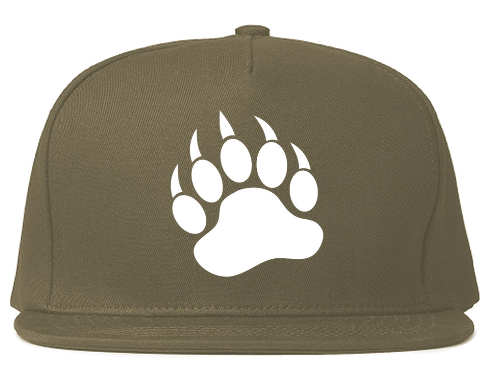 Bear Paws Chest Snapback Hat Grey