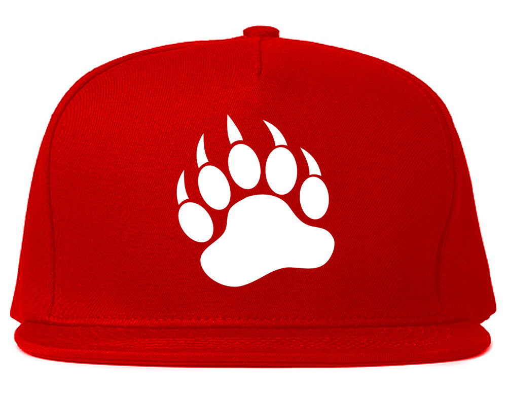 Bear Paws Chest Snapback Hat Red