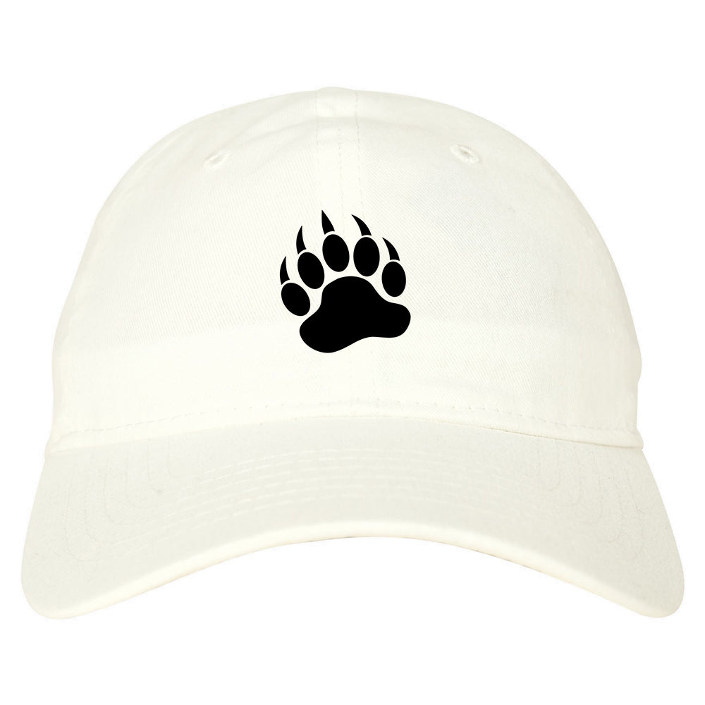 Bear Paws Chest Dad Hat Baseball Cap White