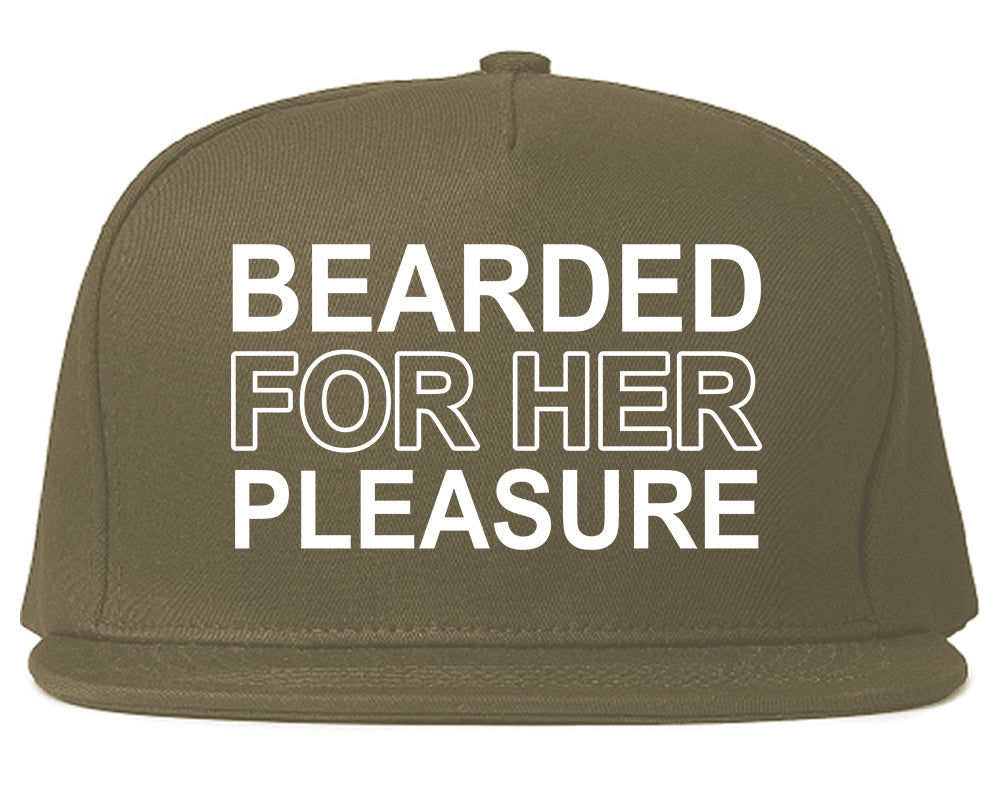 Bearded For Her Pleasure Beard Mens Snapback Hat Grey