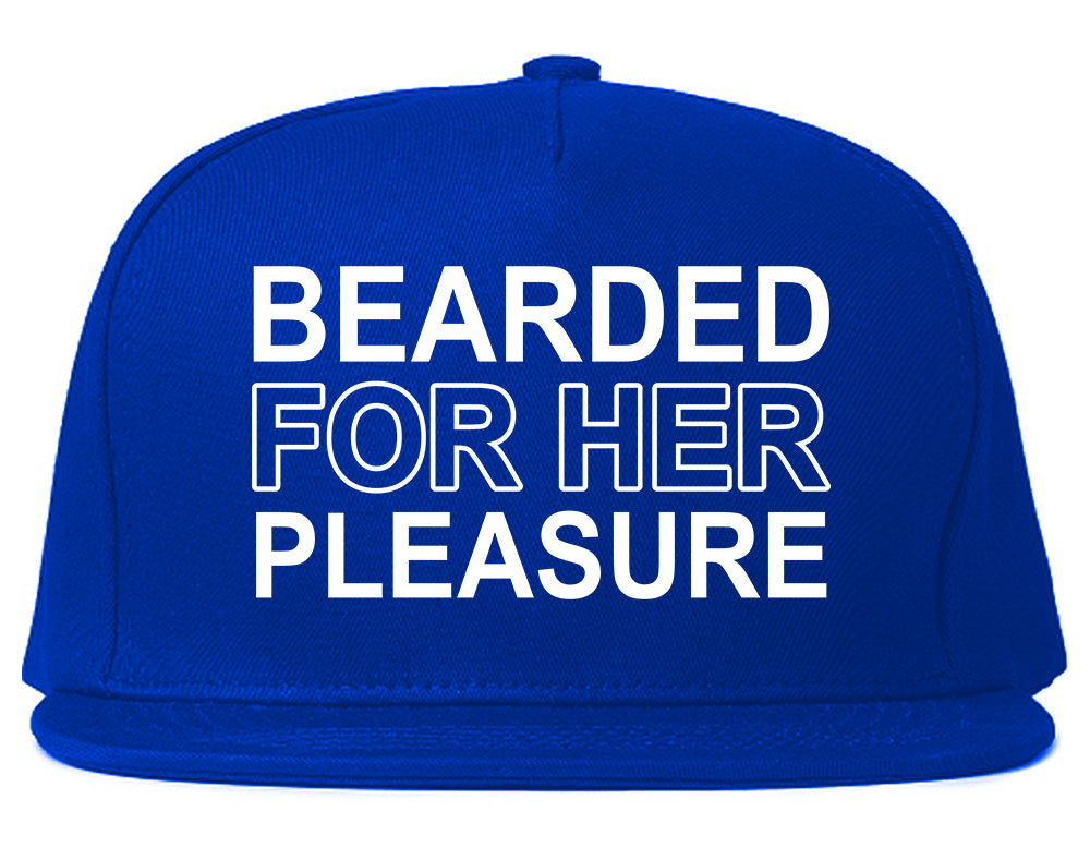 Bearded For Her Pleasure Beard Mens Snapback Hat Royal Blue