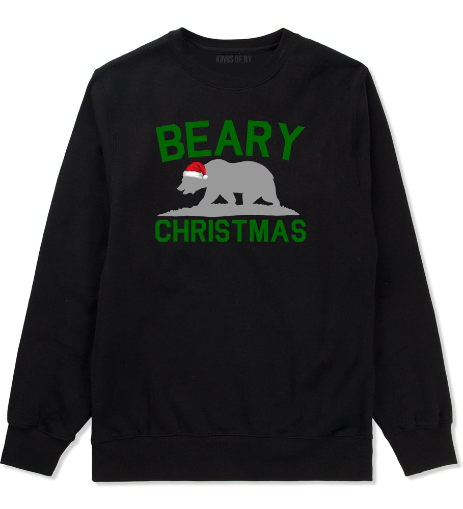 Beary Christmas California Bear funny Black Mens Crewneck Sweatshirt