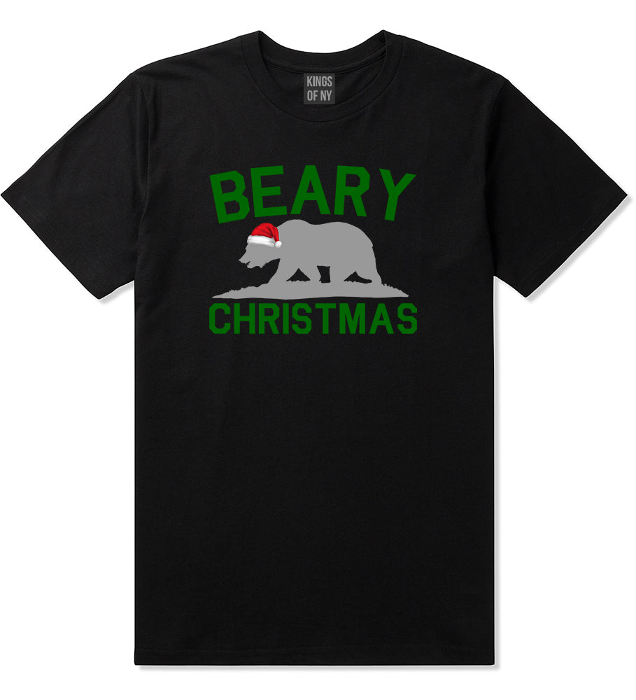 Beary Christmas California Bear funny Black Mens T-Shirt