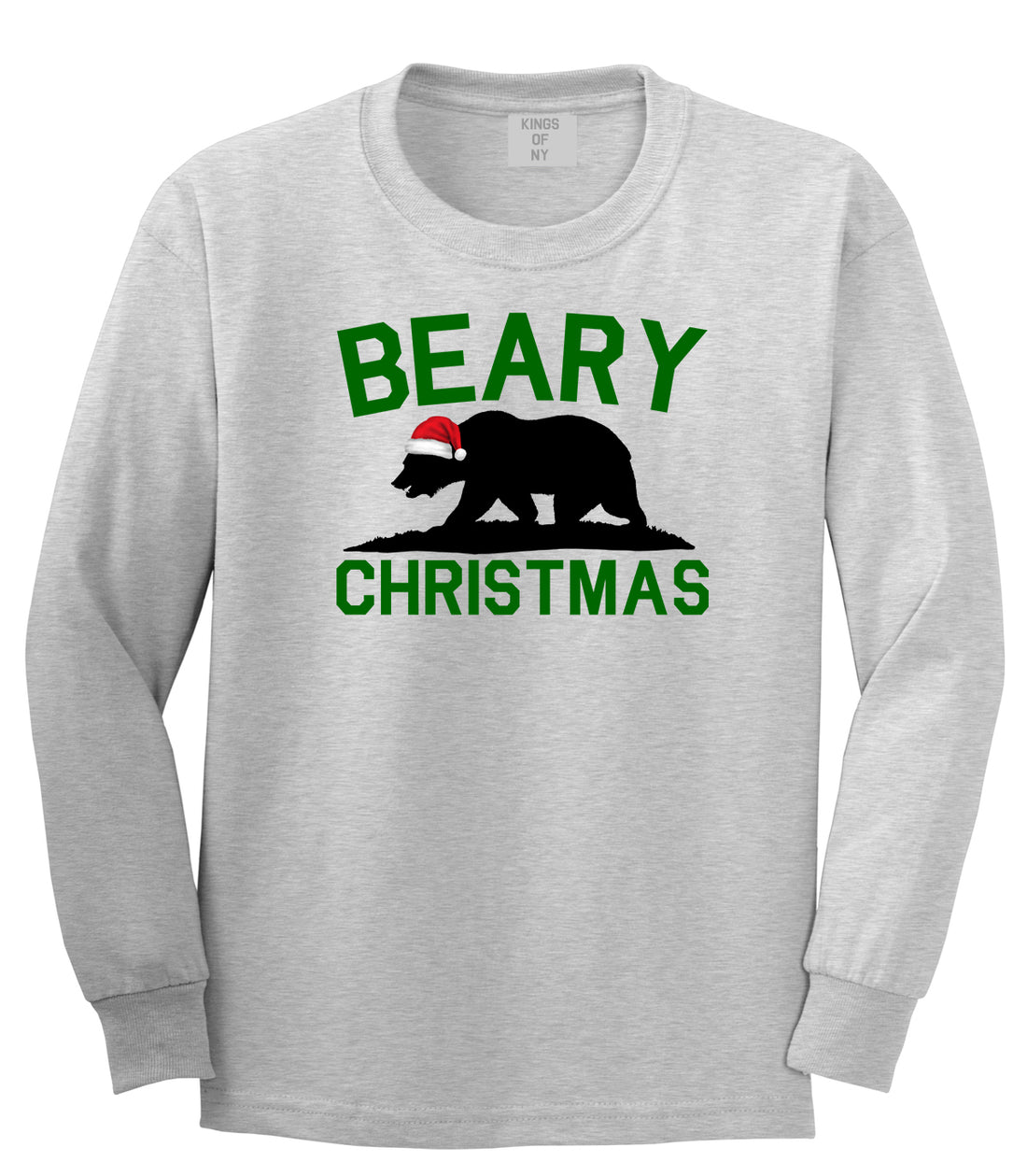 Beary Christmas California Bear funny Grey Mens Long Sleeve T-Shirt