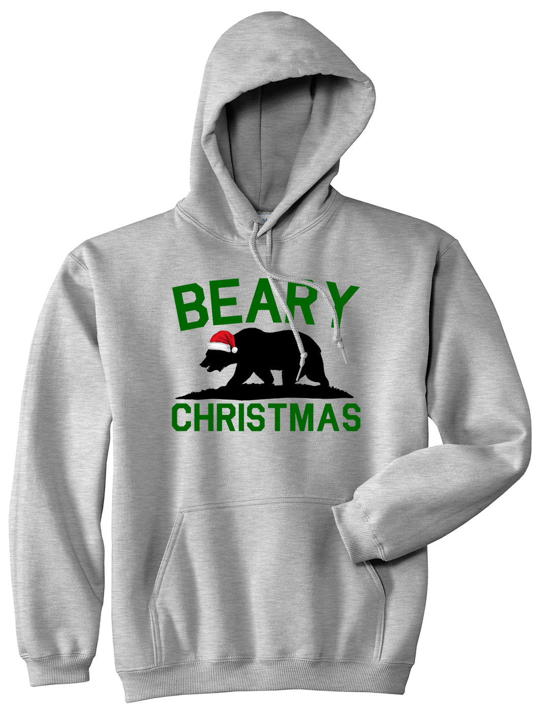 Beary Christmas California Bear funny Grey Mens Pullover Hoodie