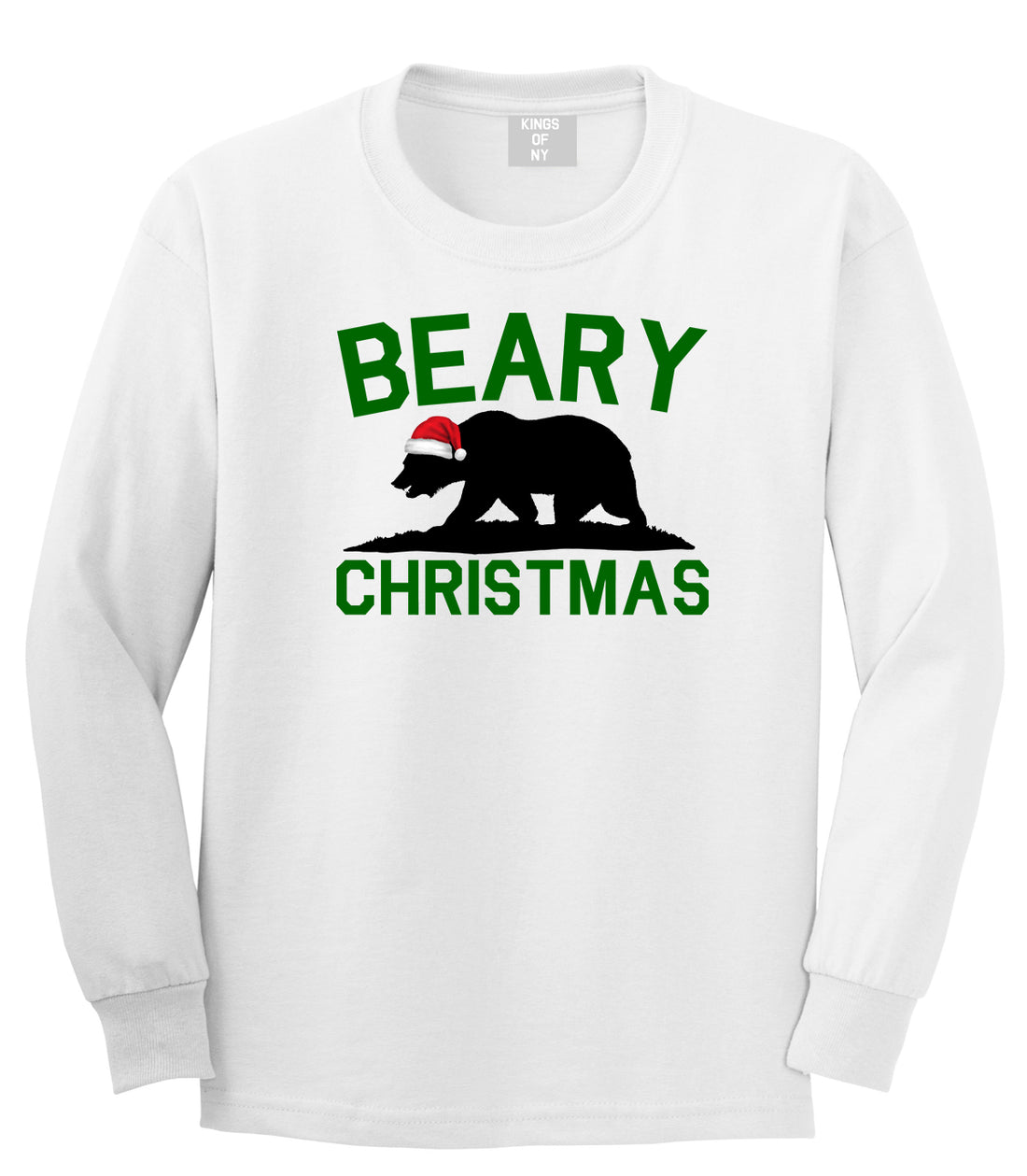 Beary Christmas California Bear funny White Mens Long Sleeve T-Shirt