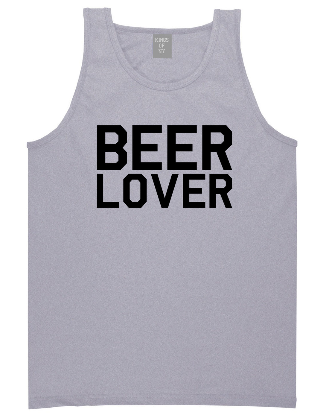 Beer_Lover_Drinking Mens Grey Tank Top Shirt by Kings Of NY