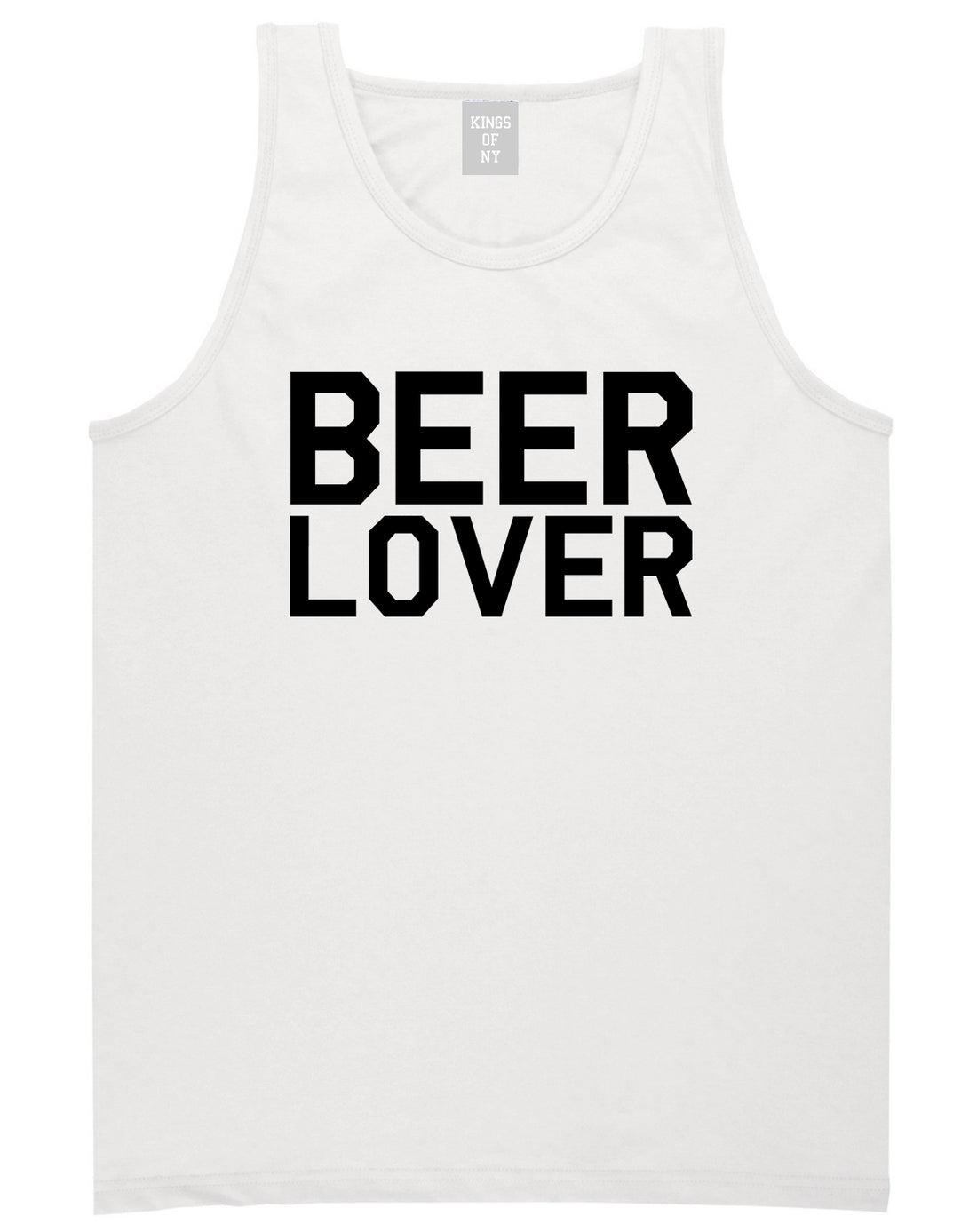 Beer_Lover_Drinking Mens White Tank Top Shirt by Kings Of NY