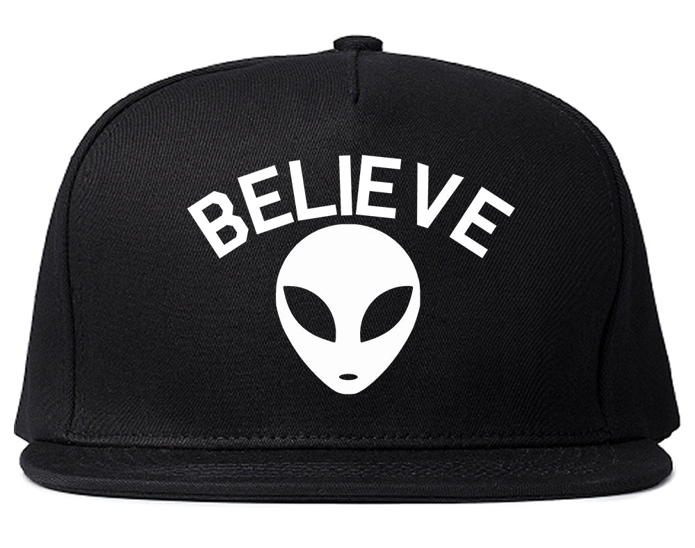Believe Alien Snapback Hat Black