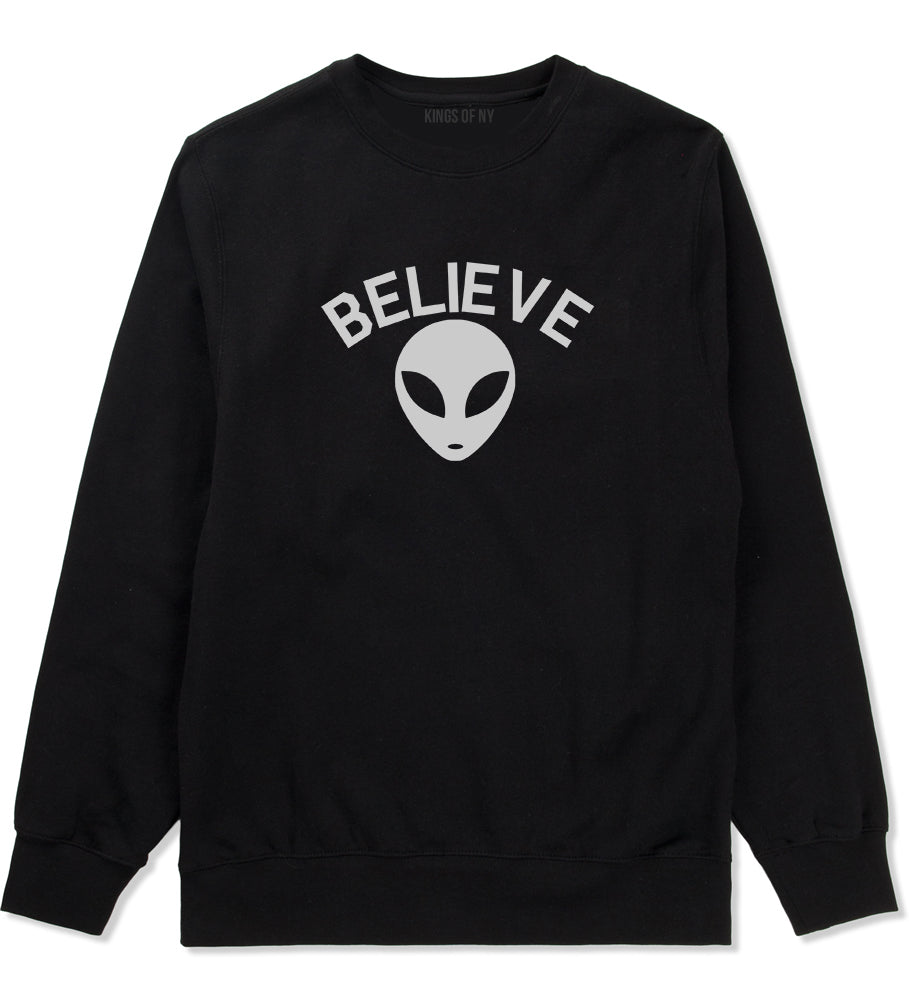 Believe Alien Black Crewneck Sweatshirt by Kings Of NY