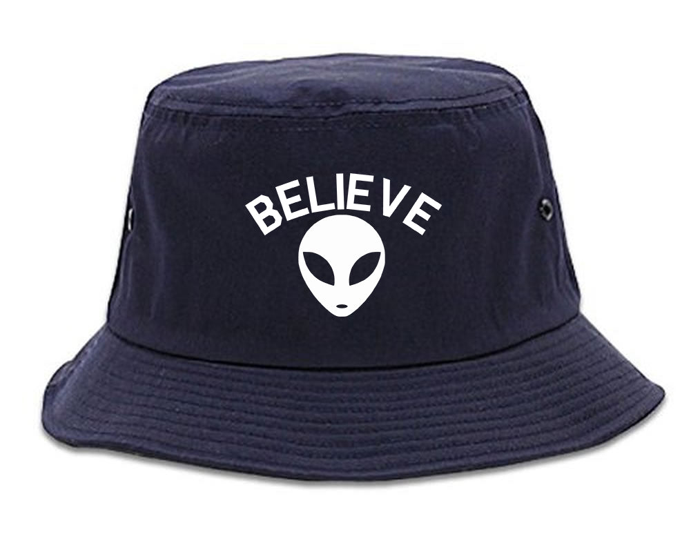 Believe Alien Bucket Hat Blue