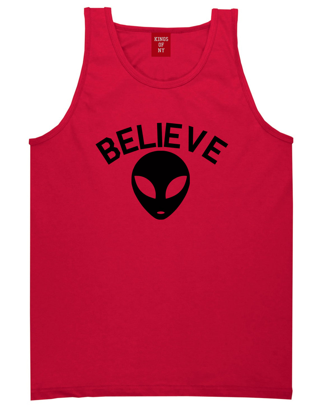 Believe Alien Red Tank Top Shirt by Kings Of NY