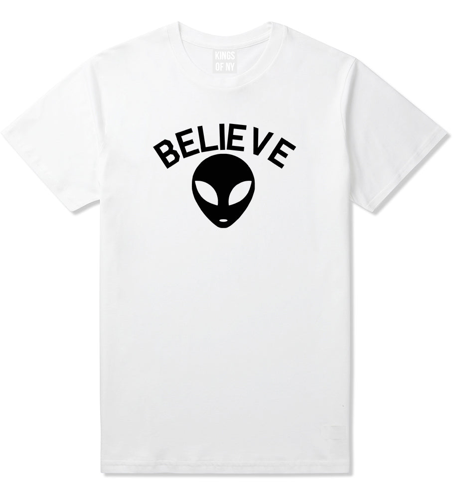 Believe Alien White T-Shirt by Kings Of NY