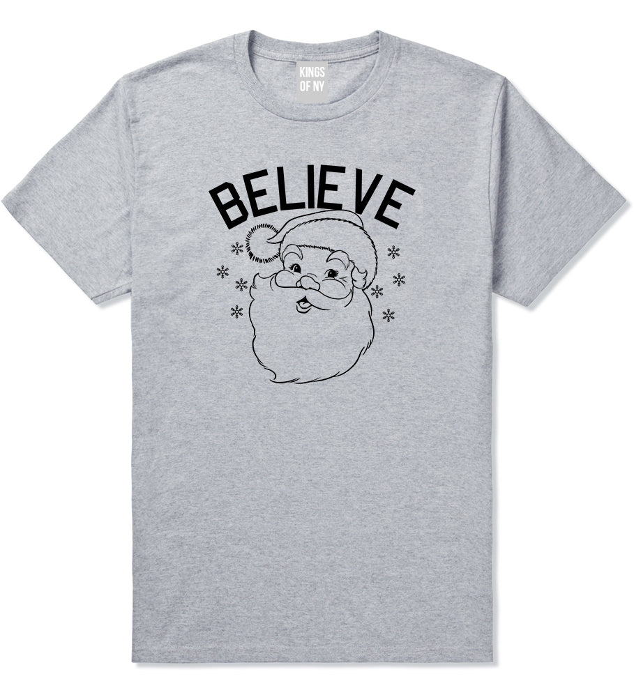 Believe In Santa Christmas Grey Mens T-Shirt
