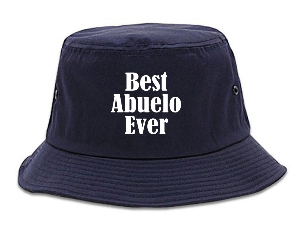 Best Abuelo Ever Grandpa Spanish Fathers Day Mens Bucket Hat Navy Blue