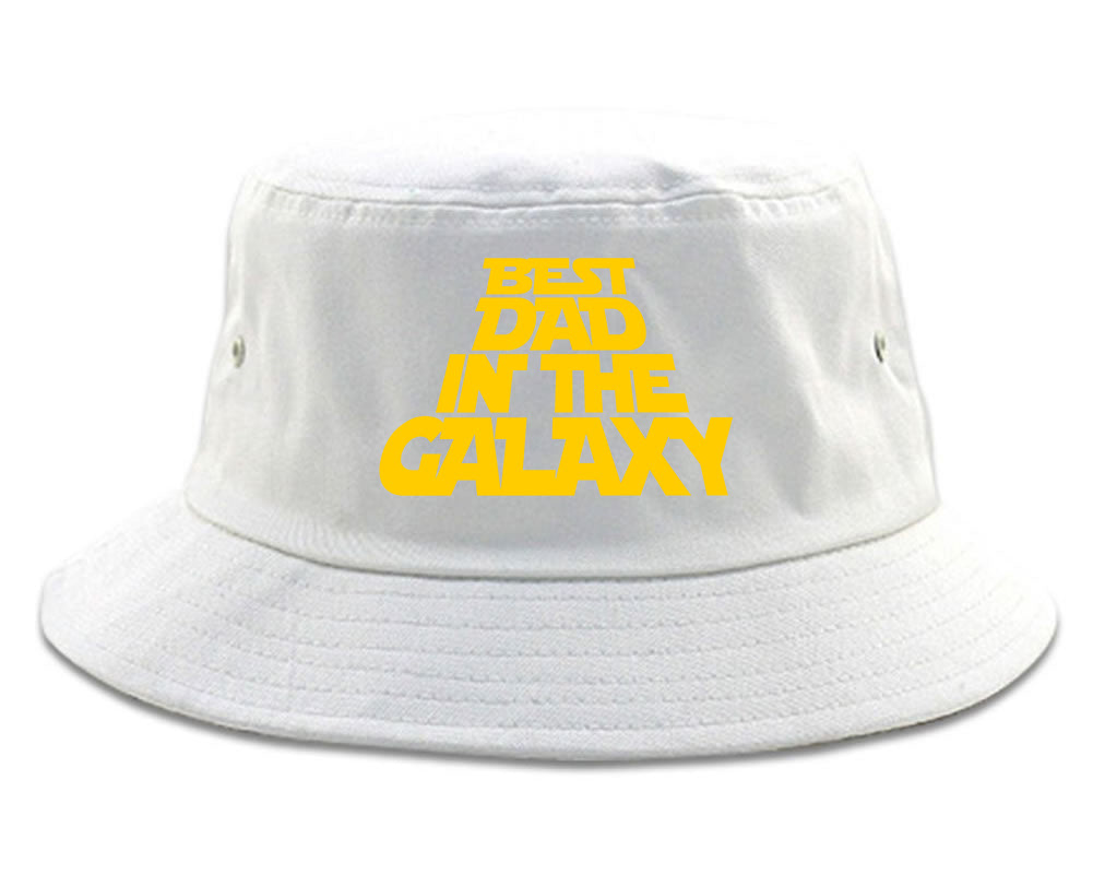 Best Dad In The Galaxy Mens Bucket Hat White