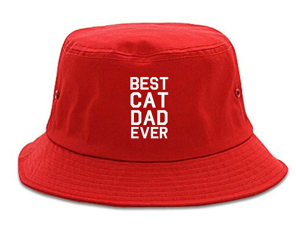 Best_Cat_Dad_Ever Mens Red Bucket Hat by Kings Of NY