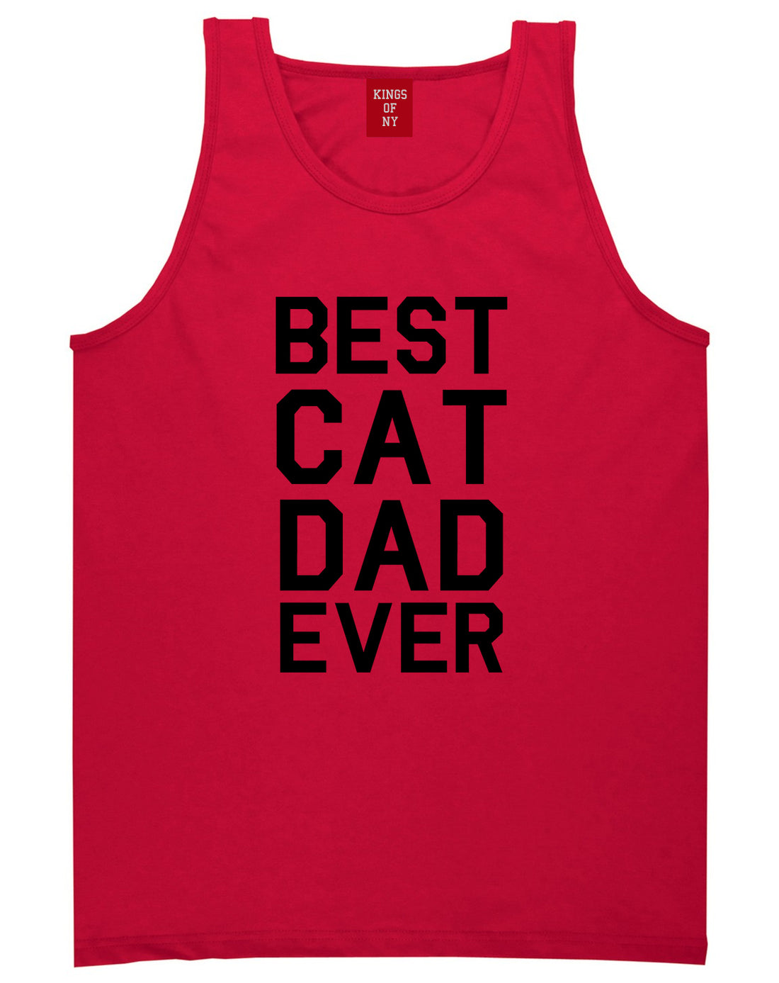 Best_Cat_Dad_Ever Mens Red Tank Top Shirt by Kings Of NY
