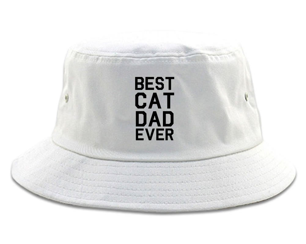Best_Cat_Dad_Ever Mens White Bucket Hat by Kings Of NY