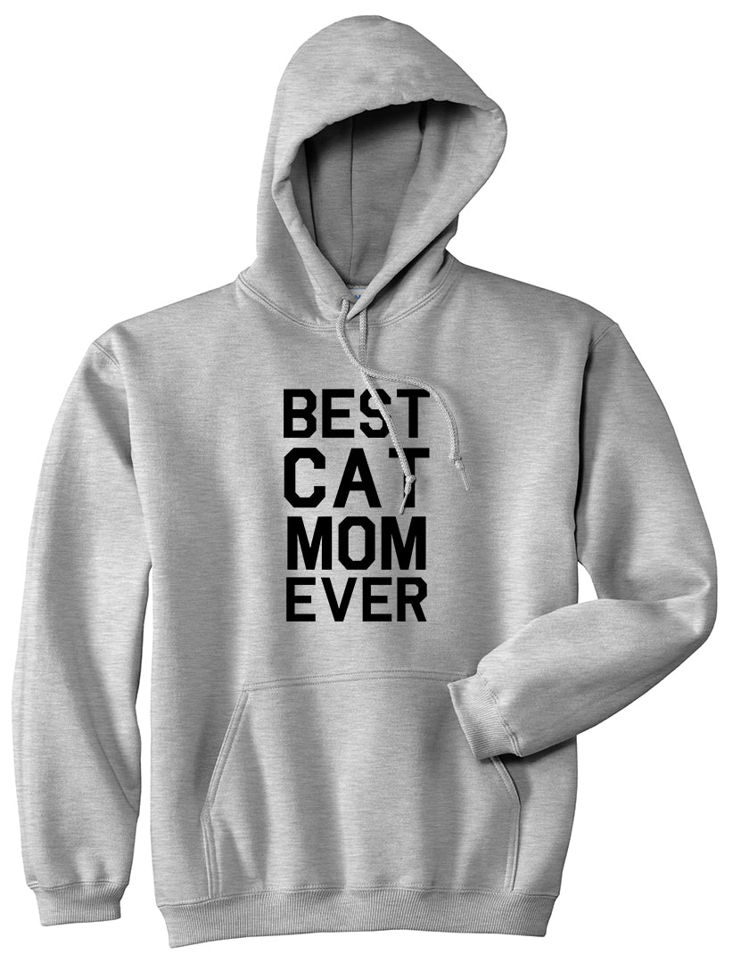 Best Cat Mom Ever Mens Grey Pullover Hoodie by Kings Of NY