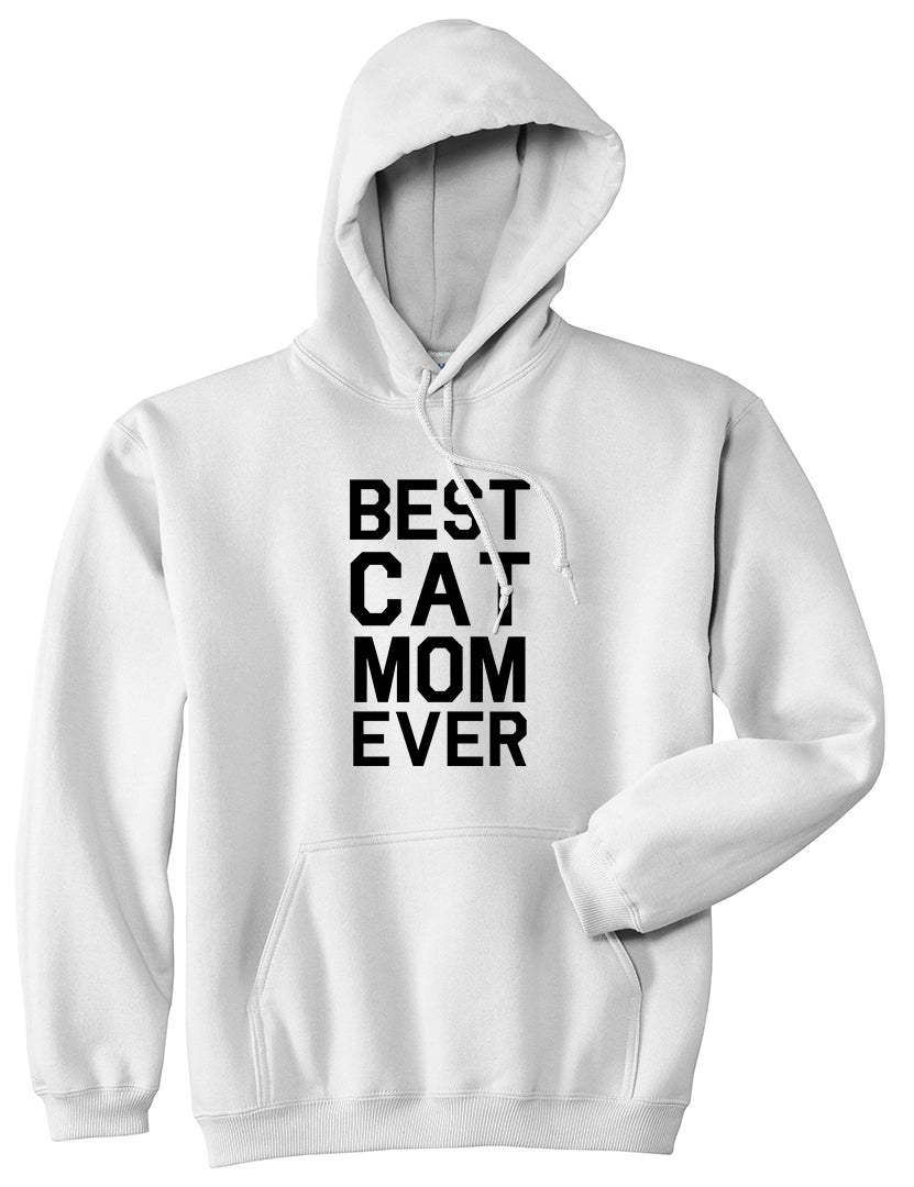 Best Cat Mom Ever Mens White Pullover Hoodie by Kings Of NY