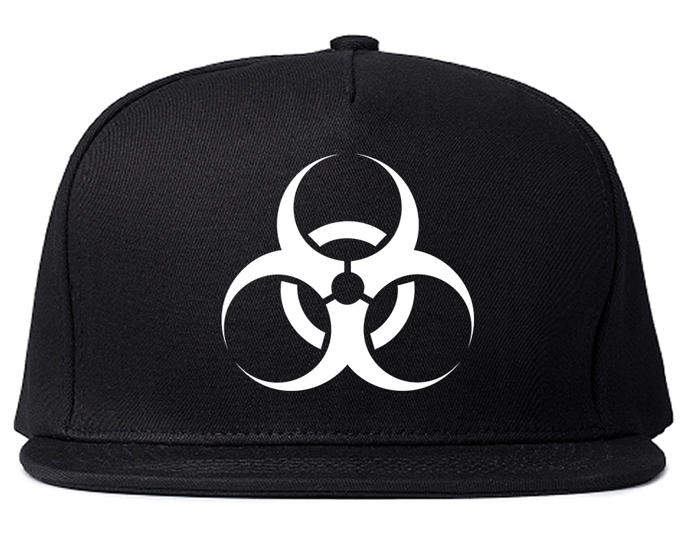 Biohazard Symbol Snapback Hat Black