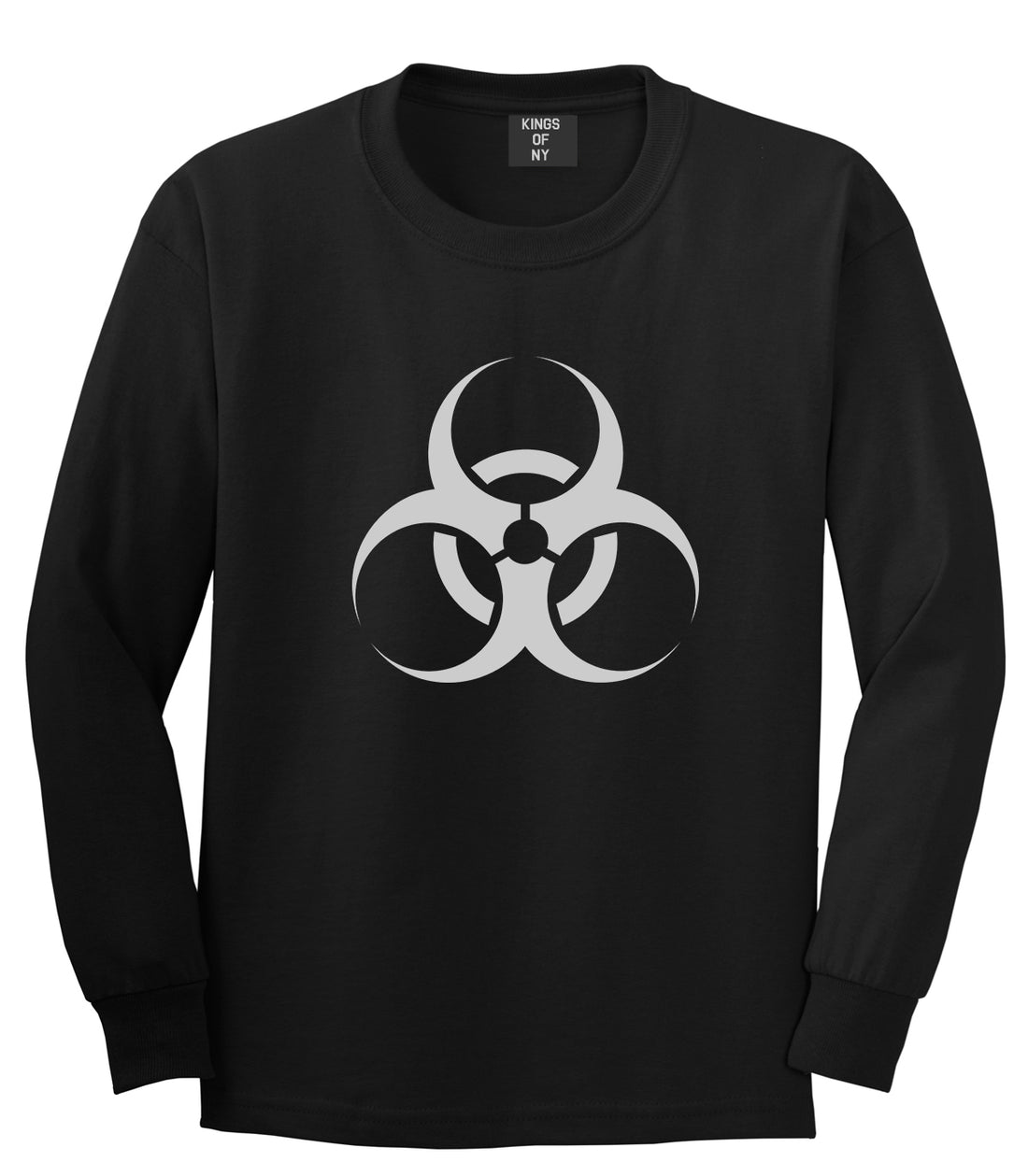 Biohazard Symbol Black Long Sleeve T-Shirt by Kings Of NY