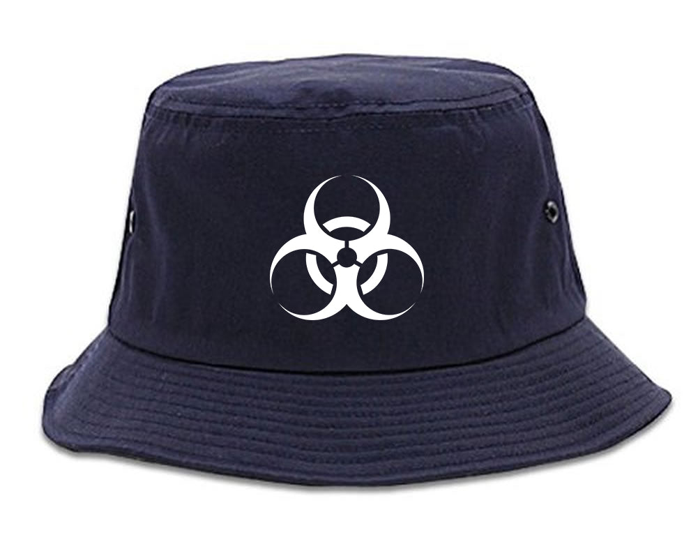 Biohazard Symbol Bucket Hat Blue